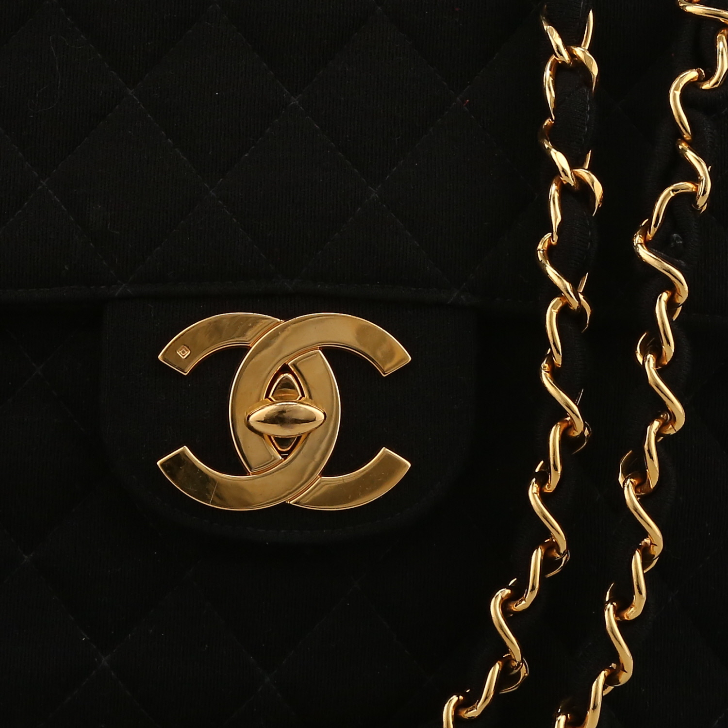 Sac à main Chanel  Timeless Jumbo en toile noire - Detail D1