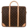 Louis Vuitton  Porte documents Voyage briefcase  in brown monogram canvas  and natural leather - Detail D2 thumbnail
