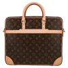 Louis Vuitton  Porte documents Voyage briefcase  in brown monogram canvas  and natural leather - Detail D7 thumbnail