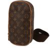 Louis Vuitton  Gange shoulder bag  in brown monogram canvas  and natural leather - 00pp thumbnail