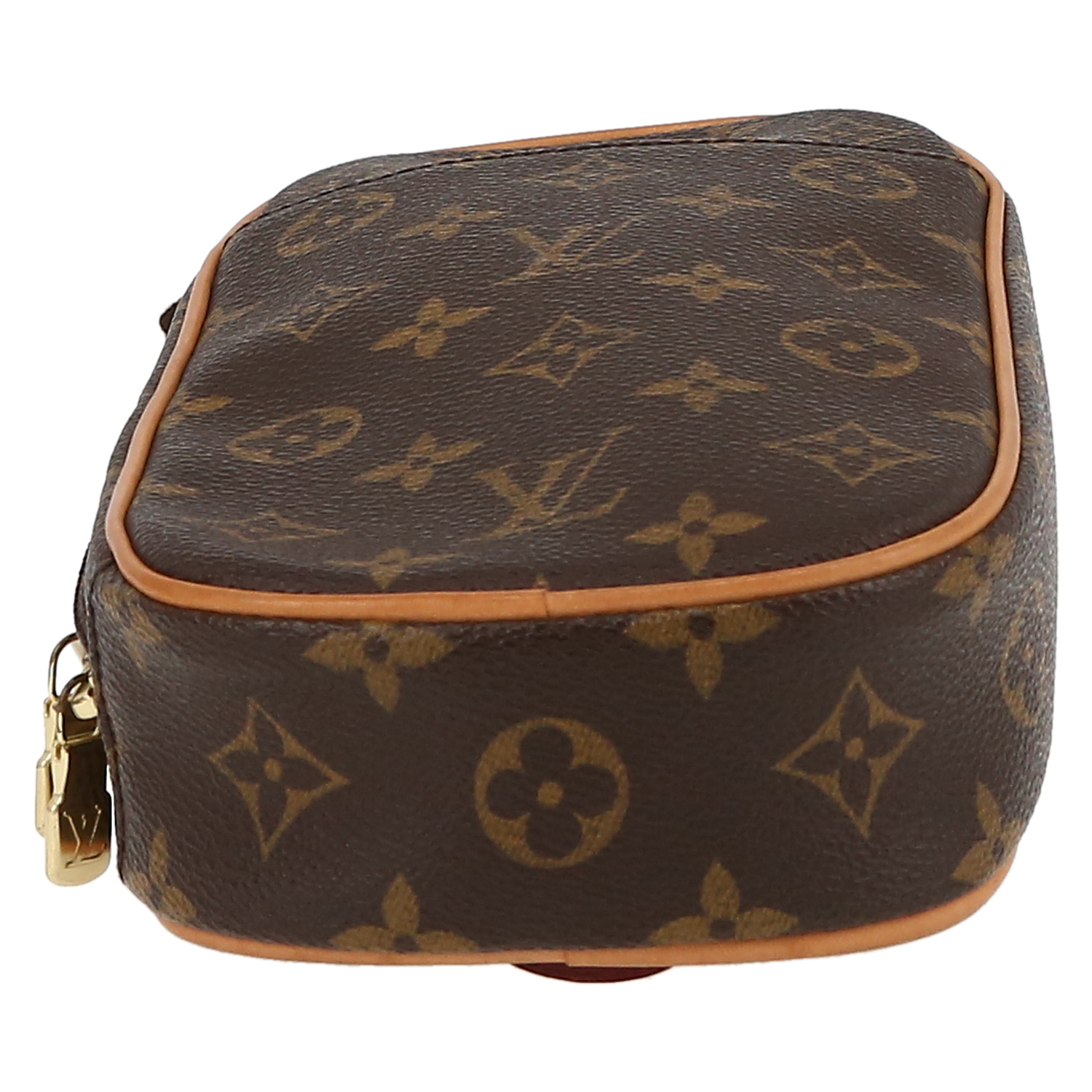 Borsa a tracolla Louis Vuitton  Gange in tela monogram marrone e pelle naturale - Detail D4