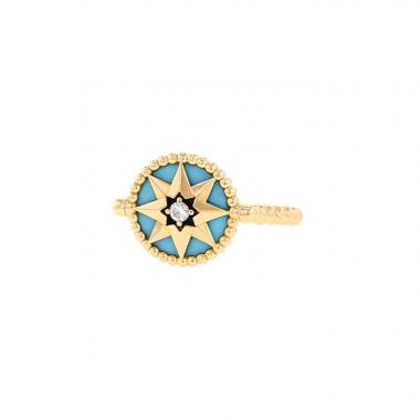 Anello Dior Rose des vents in oro giallo, turchese e diamante