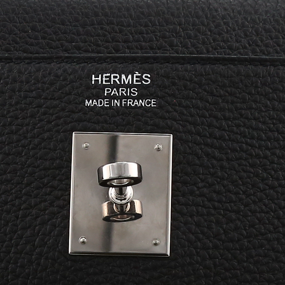 Borsa Hermès  Kelly 35 cm in pelle togo nera - Detail D2