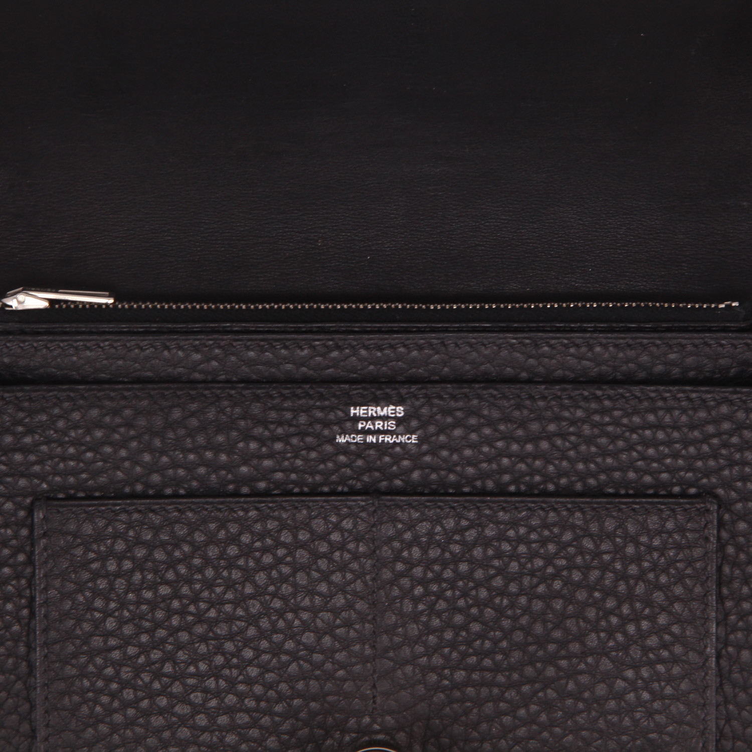 Portafogli Hermès  Dogon - Pocket Hand in pelle togo nera - Detail D2