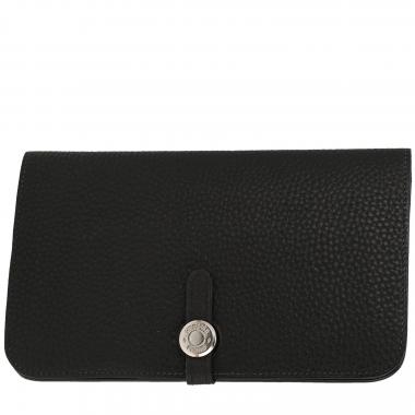 Billetera Hermès  Dogon - Pocket Hand en cuero togo negro