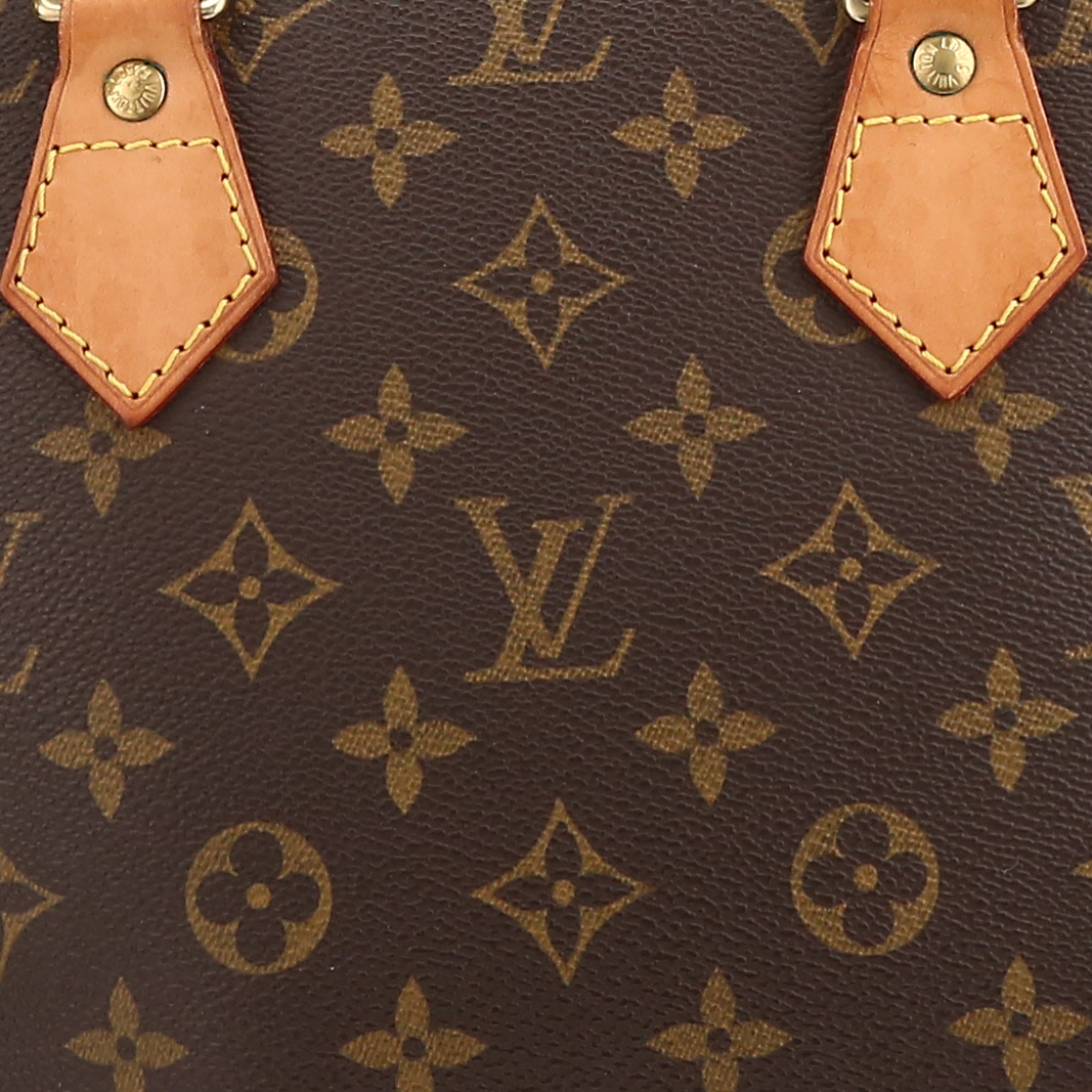 Louis Vuitton  Alma handbag  in brown monogram canvas  and natural leather - Detail D1