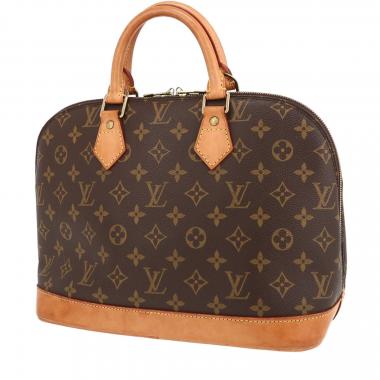 Lot - Louis Vuitton Noir Black Epi Leather Alma PM Handbag No