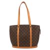 Shopping bag Louis Vuitton  Babylone in tela monogram marrone e pelle naturale - Detail D2 thumbnail