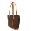 Shopping bag Louis Vuitton  Babylone in tela monogram marrone e pelle naturale - Detail D5 thumbnail