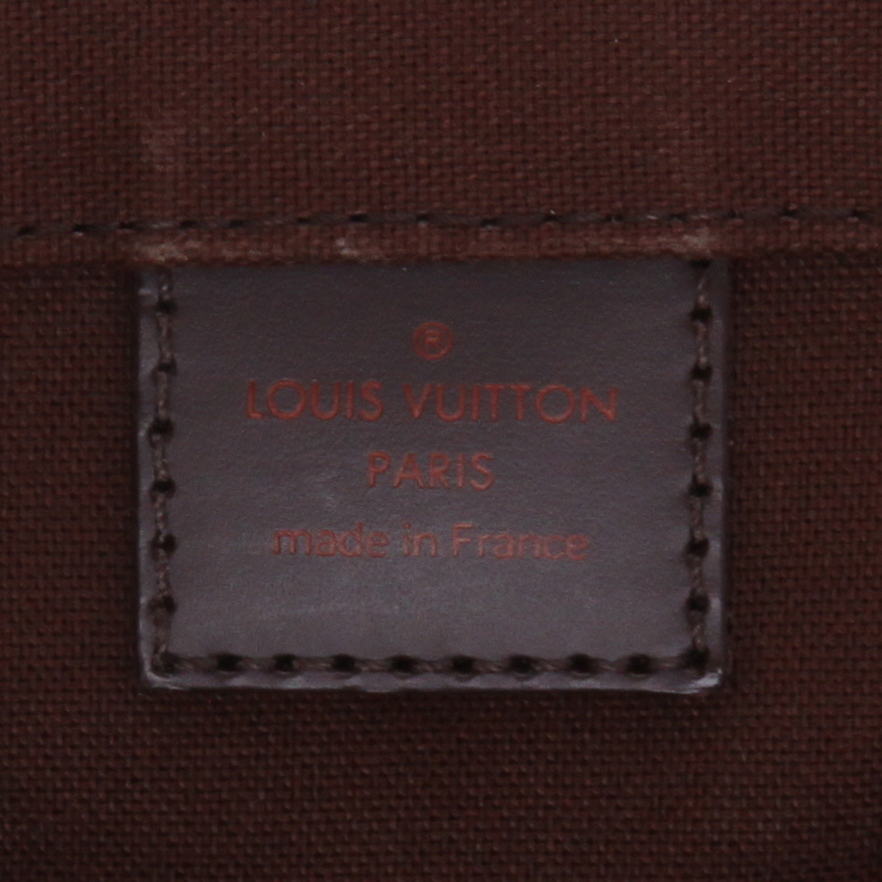 Bolso bandolera Louis Vuitton  Abbesses en lona a cuadros ébano y cuero marrón - Detail D2
