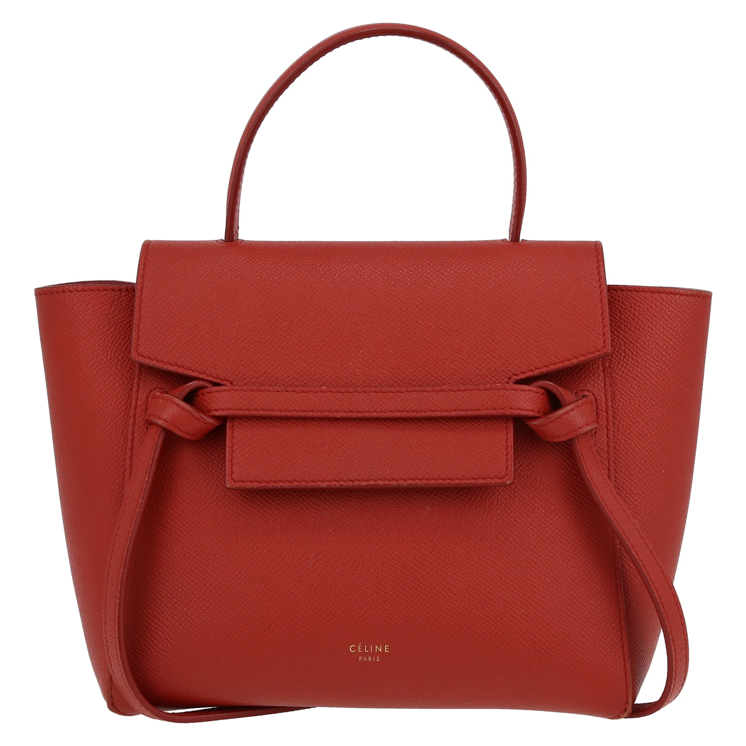 Borsa Celine  Belt nano  in pelle martellata rossa - Detail D2