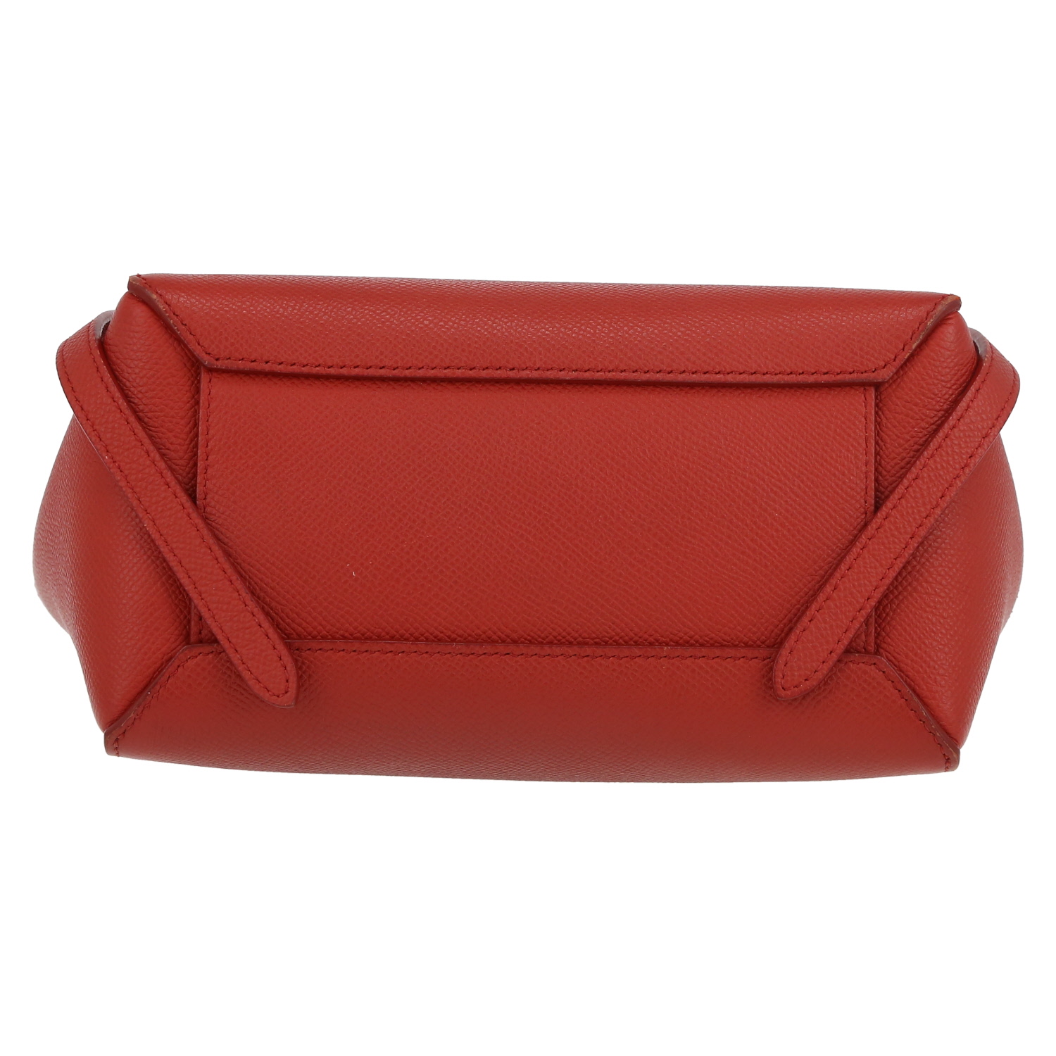 Sac à main Celine  Belt nano  en cuir grainé rouge - Detail D4