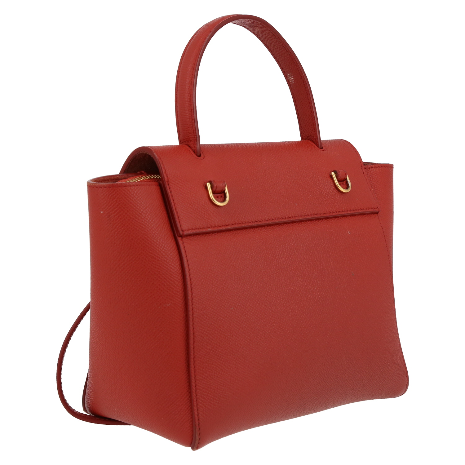 Borsa Celine  Belt nano  in pelle martellata rossa - Detail D6