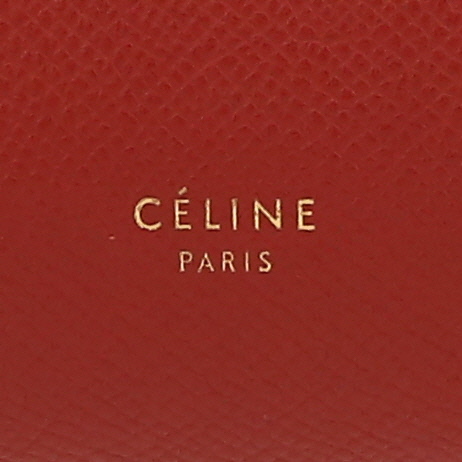 Celine  Belt nano  handbag  in red grained leather - Detail D9