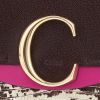 Chloé  C mini  shoulder bag  in purple Raisin, beige and pink grained leather - Detail D1 thumbnail