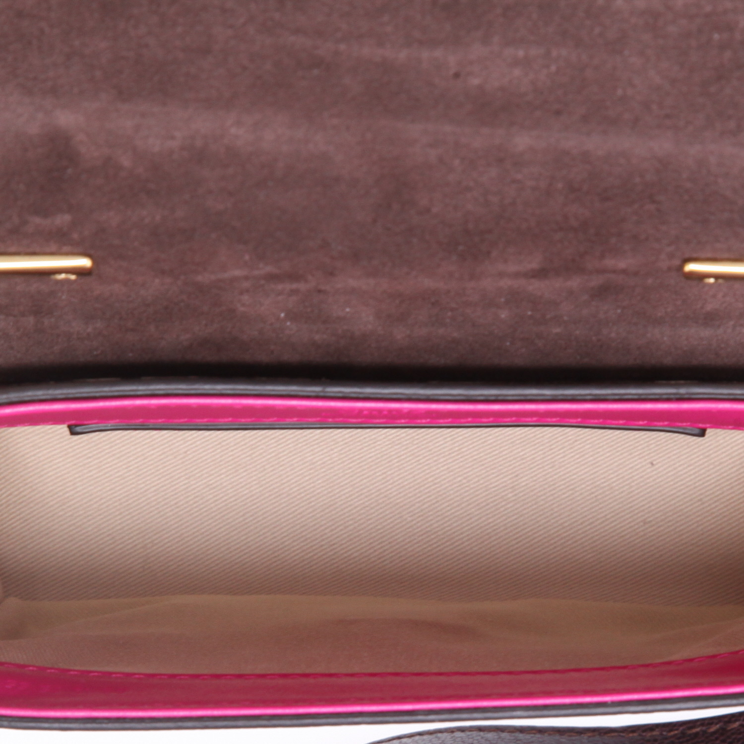 Bolso bandolera Chloé  C mini  en cuero granulado violeta Raisin beige y rosa - Detail D8