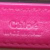 Chloé  C mini  shoulder bag  in purple Raisin, beige and pink grained leather - Detail D9 thumbnail