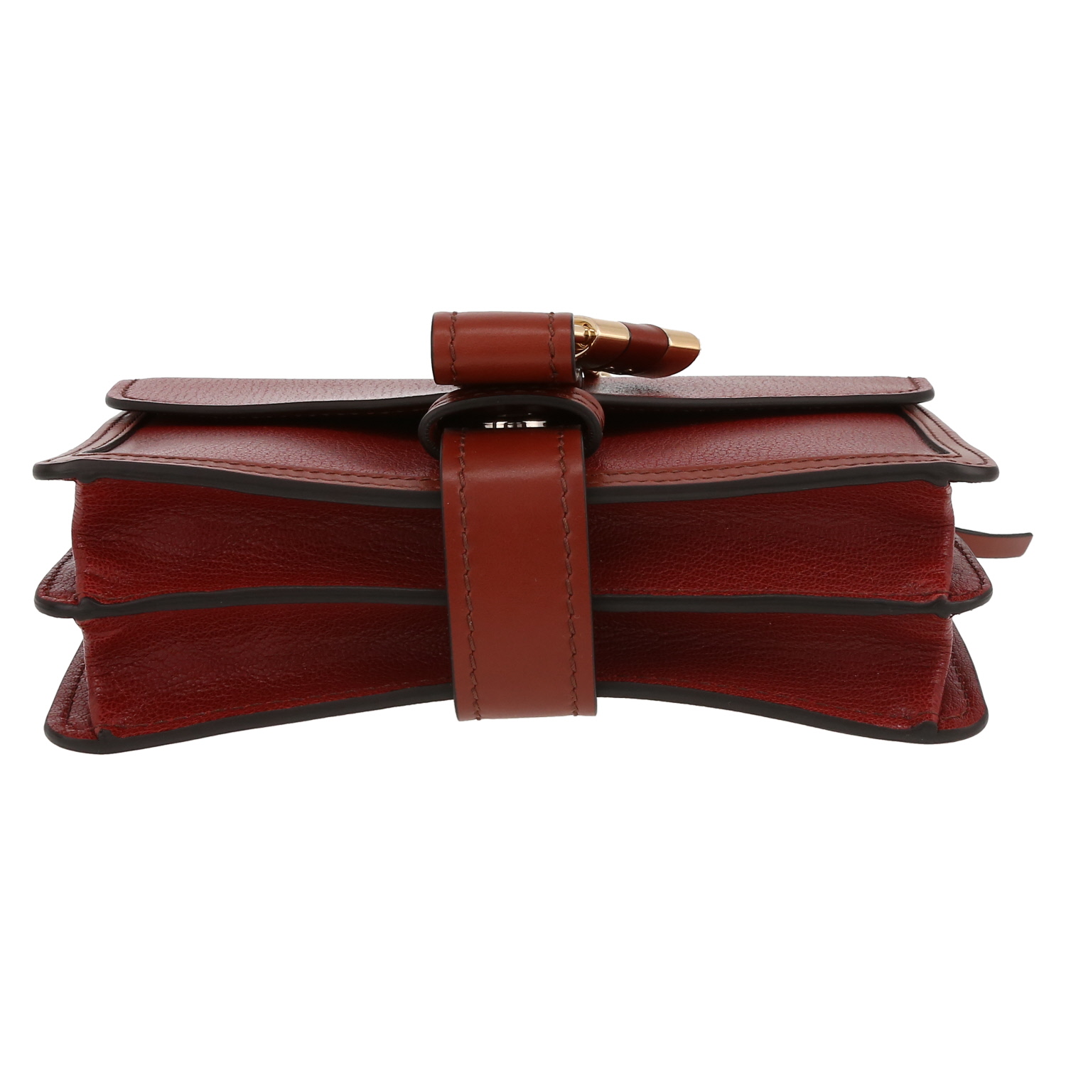 Chloé Aby mini handbag in brown leather - Detail D4