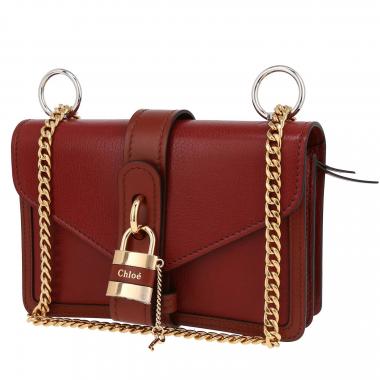 Chloe C Clutch with Chain- Plaid Red