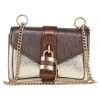 Chloé  Aby mini handbag  in gold, bronze and brown glittering leather - Detail D2 thumbnail