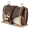 Chloé  Aby mini handbag  in gold, bronze and brown glittering leather - Detail D3 thumbnail