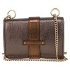 Chloé  Aby mini handbag  in gold, bronze and brown glittering leather - Detail D7 thumbnail