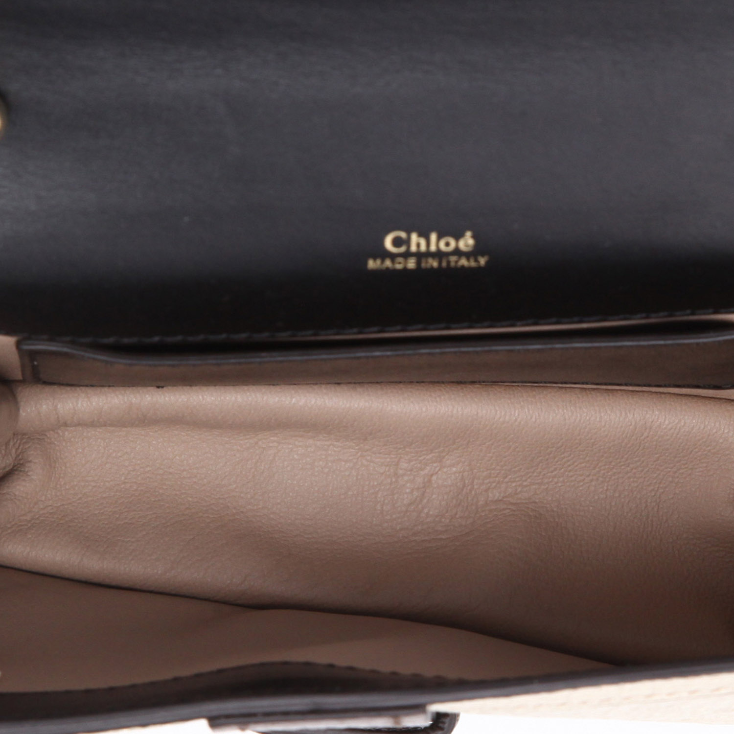 Bolso de mano Chloé  Aby mini en cuero irisado dorado bronce y marrón - Detail D8