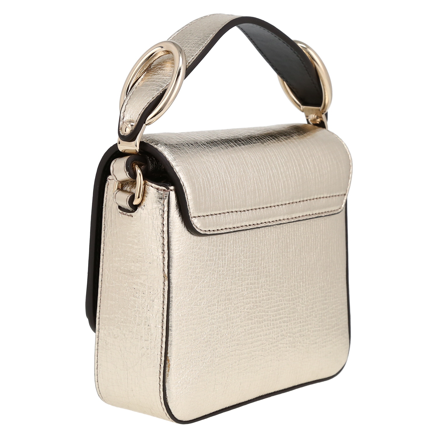 Chloé C shoulder bag in gold grained leather - Detail D6