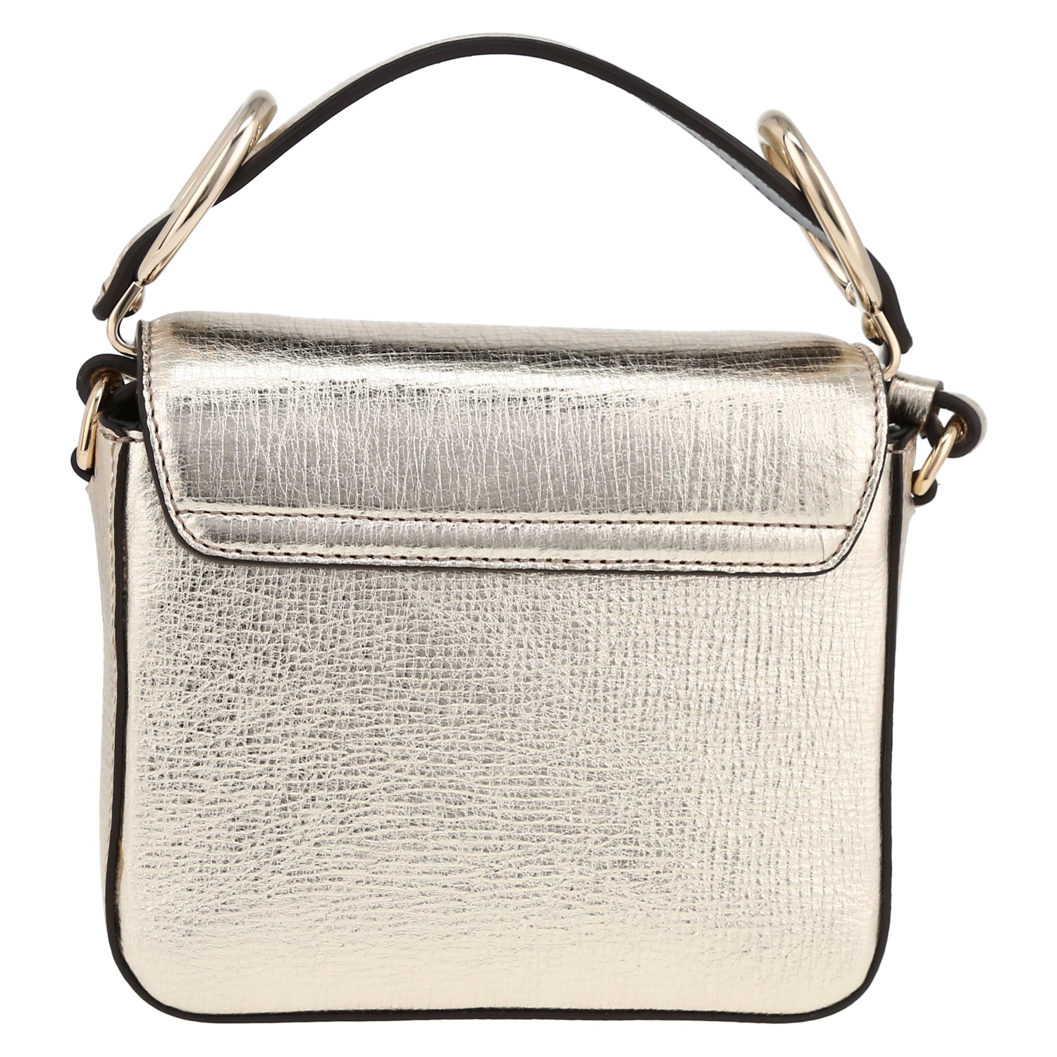 Chloé C shoulder bag in gold grained leather - Detail D7