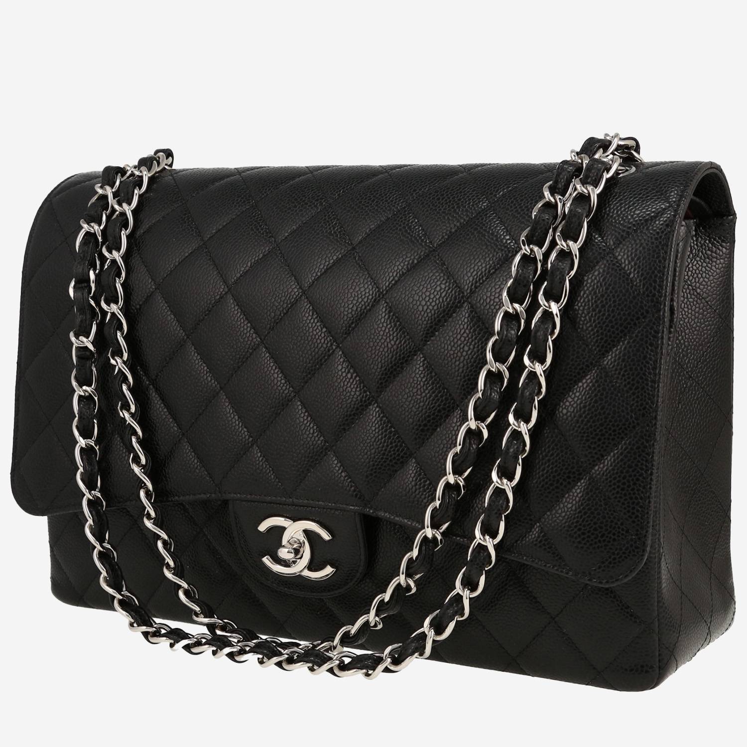 Borsa a tracolla Chanel  Timeless Maxi Jumbo in pelle martellata e trapuntata nera