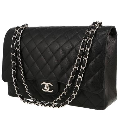 Borsa a tracolla Chanel  Timeless Maxi Jumbo in pelle martellata e trapuntata nera