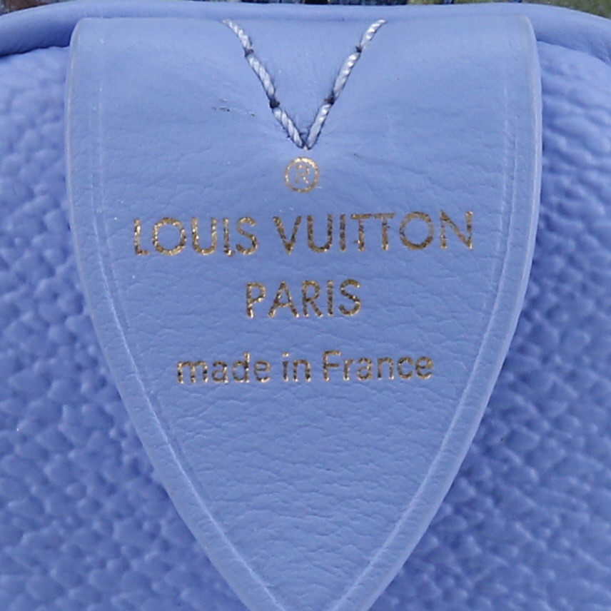 Louis Vuitton  Speedy Editions Limitées Monet Jeff Koons handbag  in blue leather - Detail D2