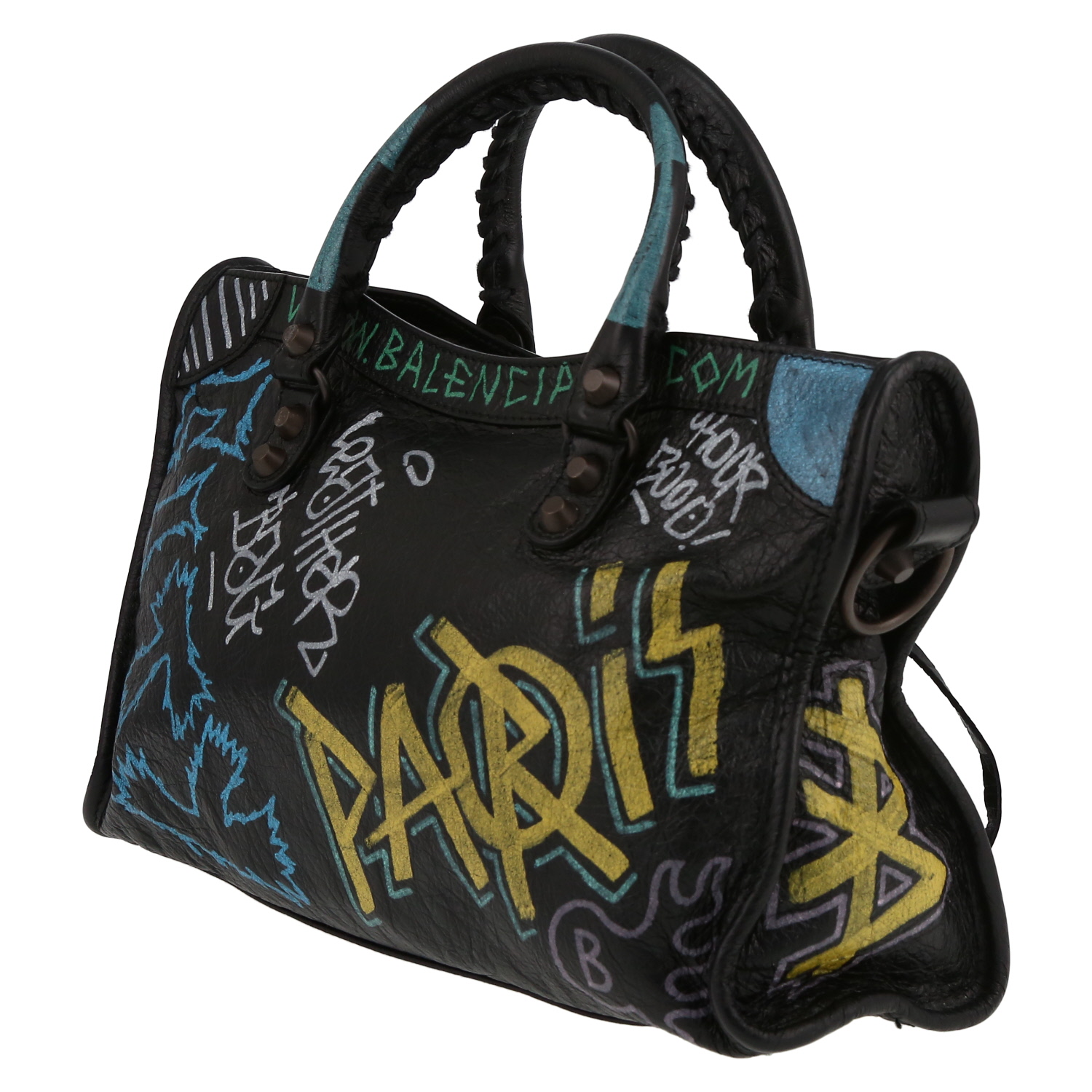 Bolso de mano Balenciaga  City en cuero negro - Detail D5