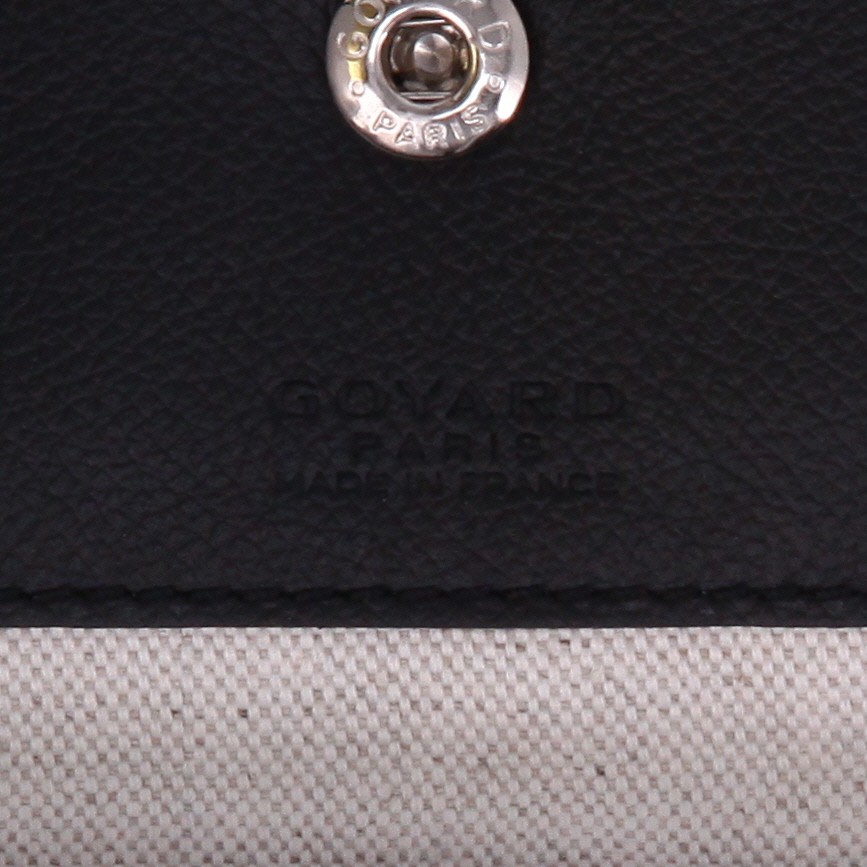 Goyard  Saint-Louis shopping bag  in black Goyard canvas  and black leather - Detail D2
