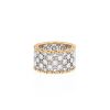 Buccellati Scacchi sleeve ring in yellow gold, white gold and diamonds - 360 thumbnail