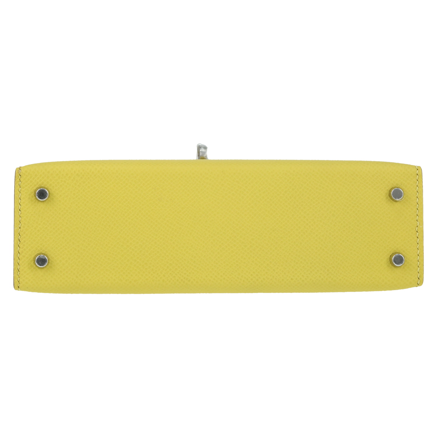 Bolso de mano Hermès  Kelly 20 cm en cuero epsom amarillo - Detail D1