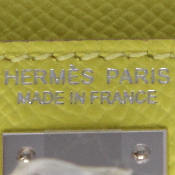 Borsa Hermès  Kelly 20 cm in pelle Epsom gialla - Detail D2