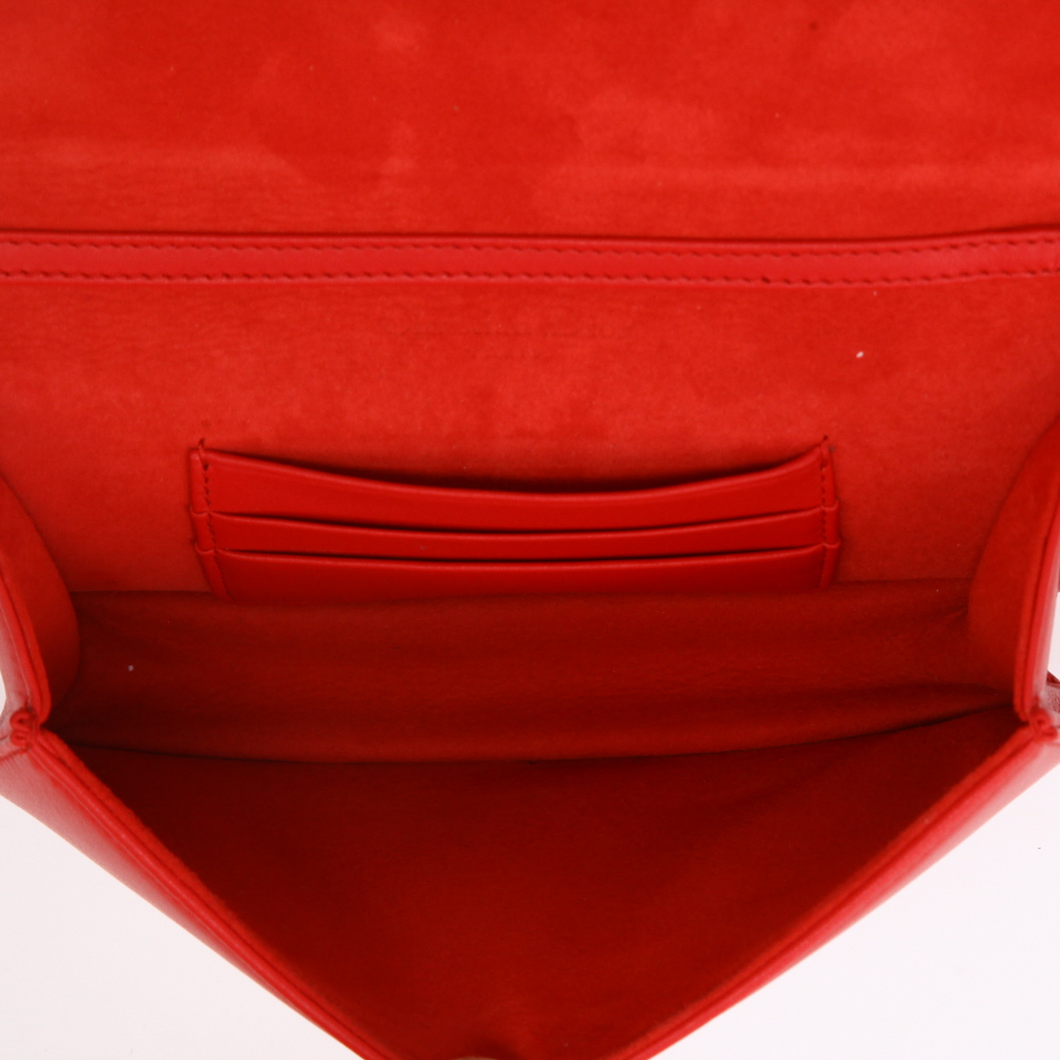 Sac/pochette Dior  Diorama Wallet on Chain en cuir rouge - Detail D3