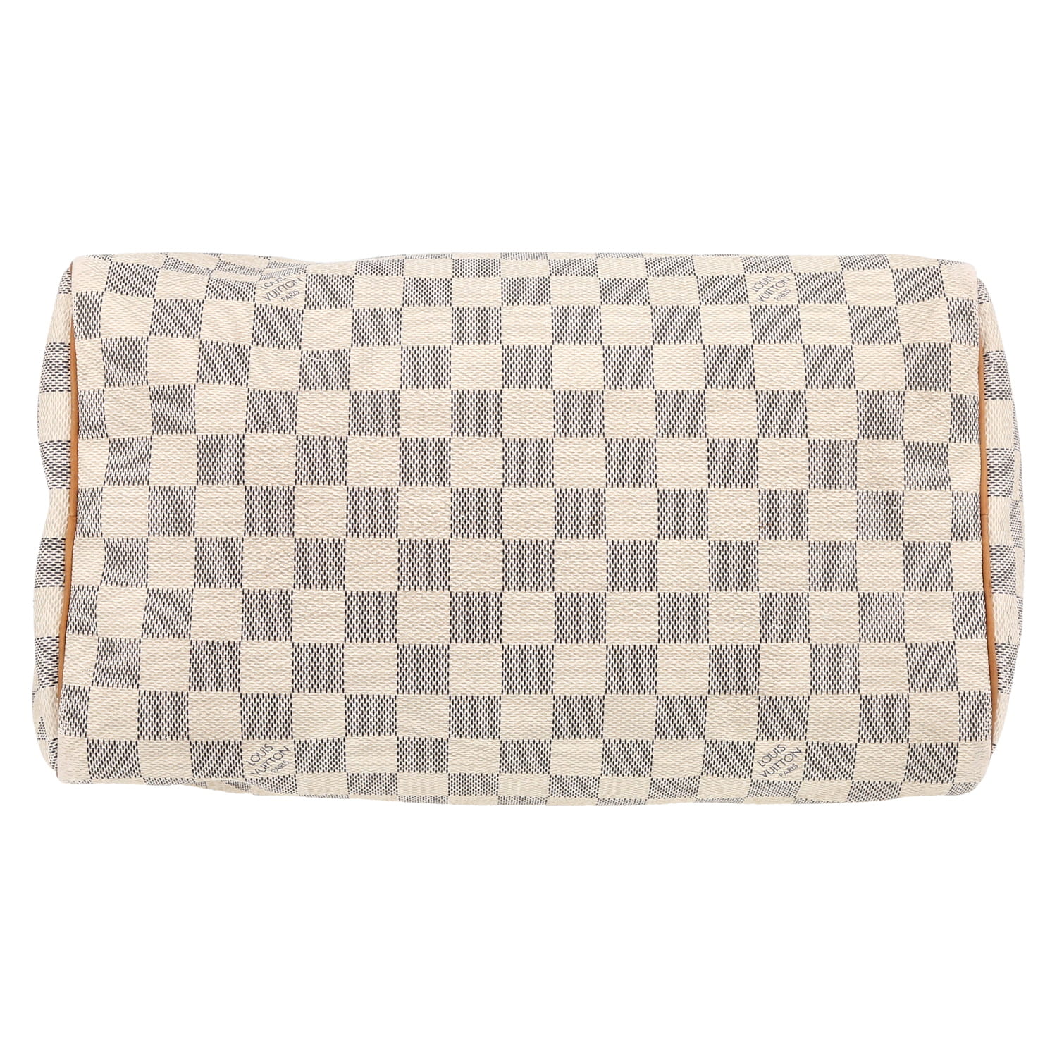 Bolso de mano Louis Vuitton  Speedy 30 en lona a cuadros azul celeste y cuero natural - Detail D1