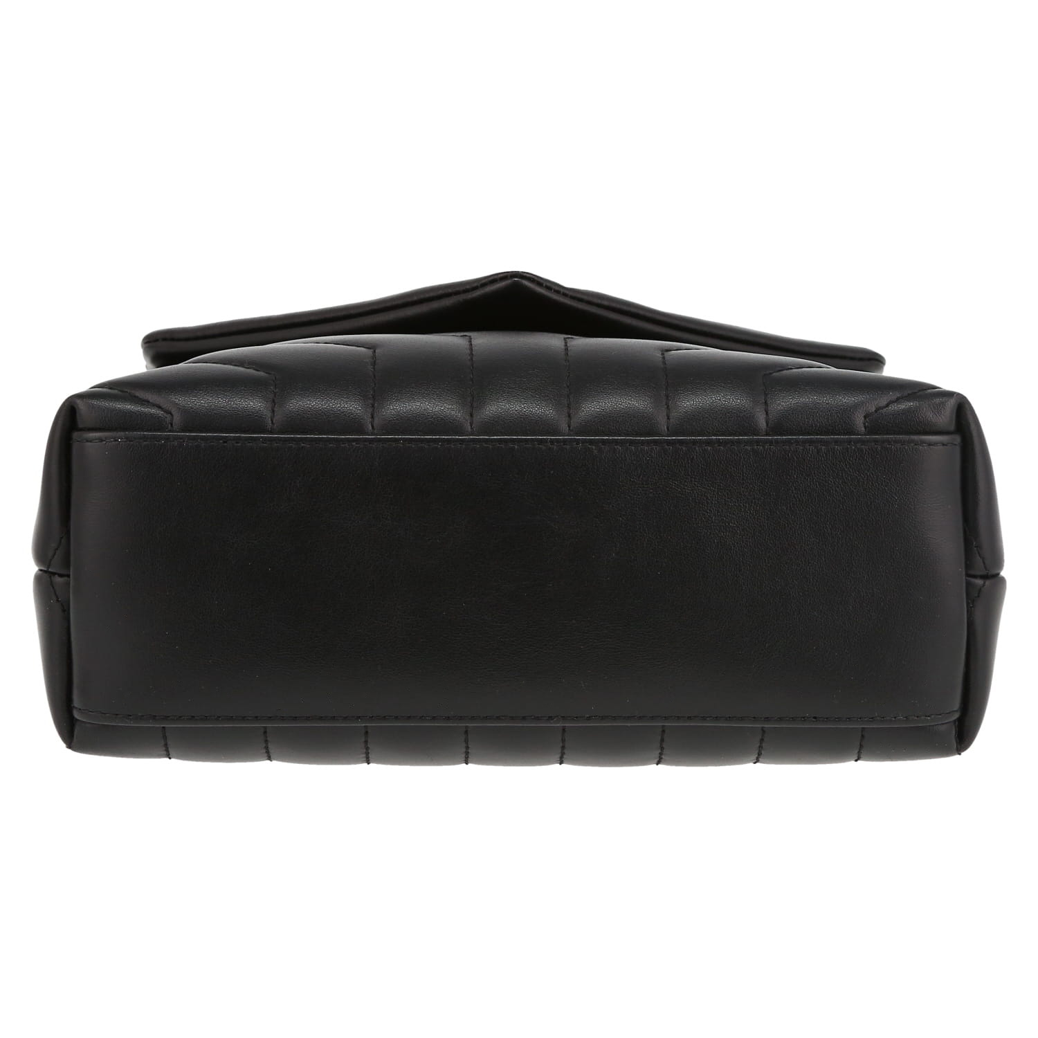 Bolso bandolera Saint Laurent  Loulou modelo pequeño  en cuero acolchado con motivos de espigas negro - Detail D1