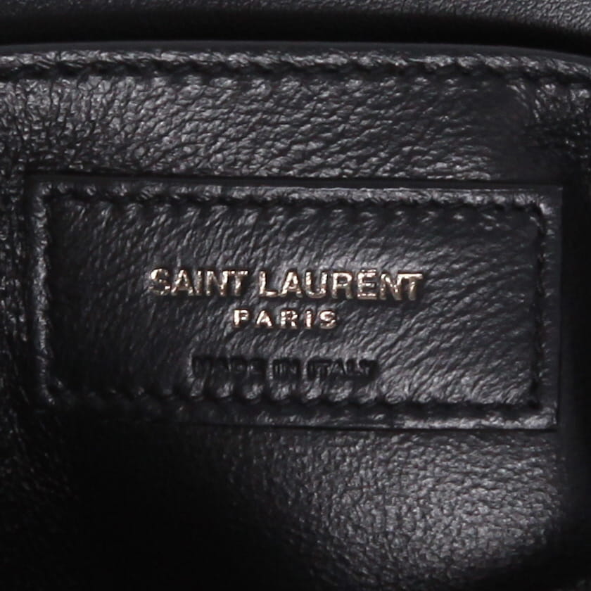 Borsa a tracolla Saint Laurent  Loulou modello piccolo  in pelle trapuntata a zigzag nera - Detail D2