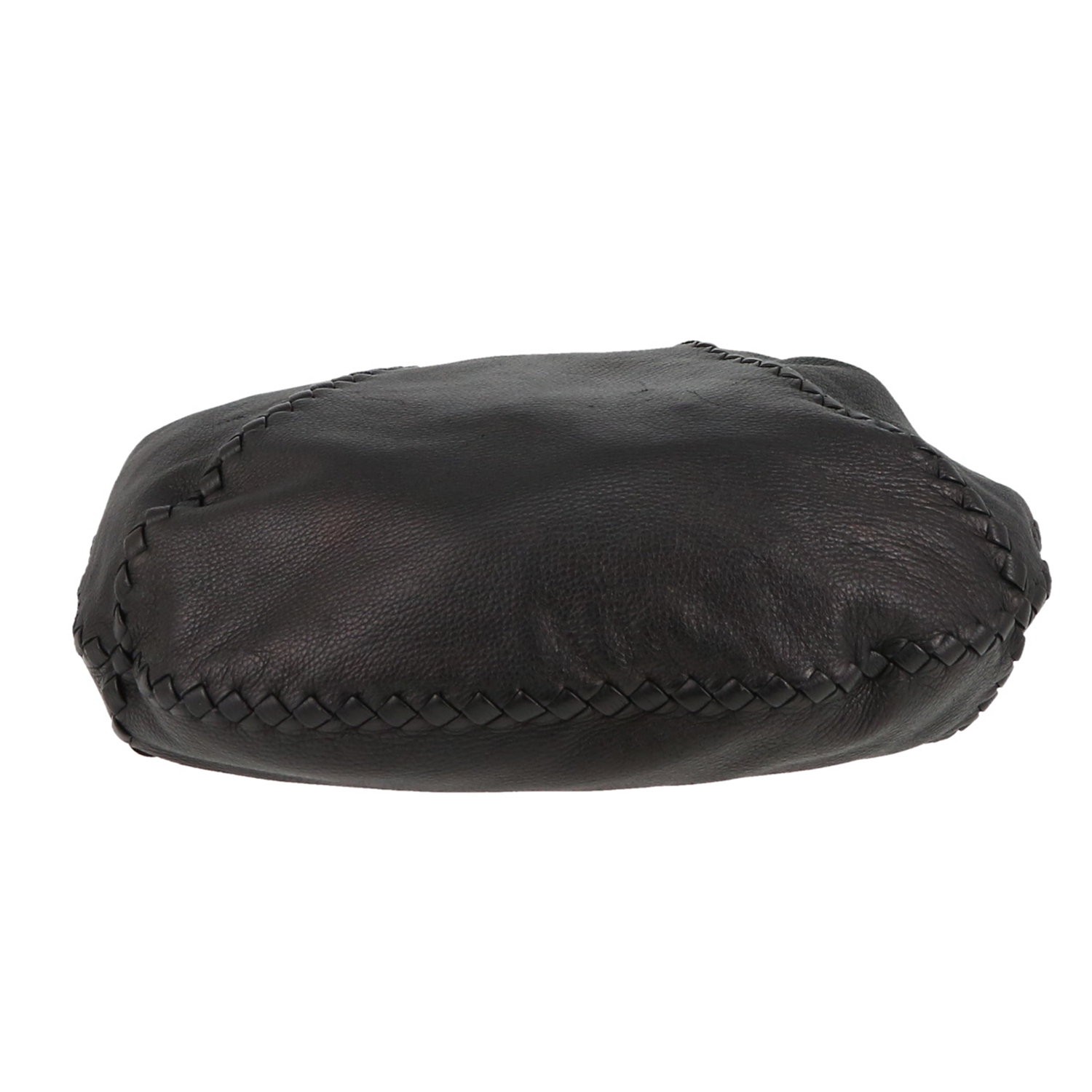 Borsa Bottega Veneta   in pelle martellata nera e pelle intrecciata nera - Detail D1