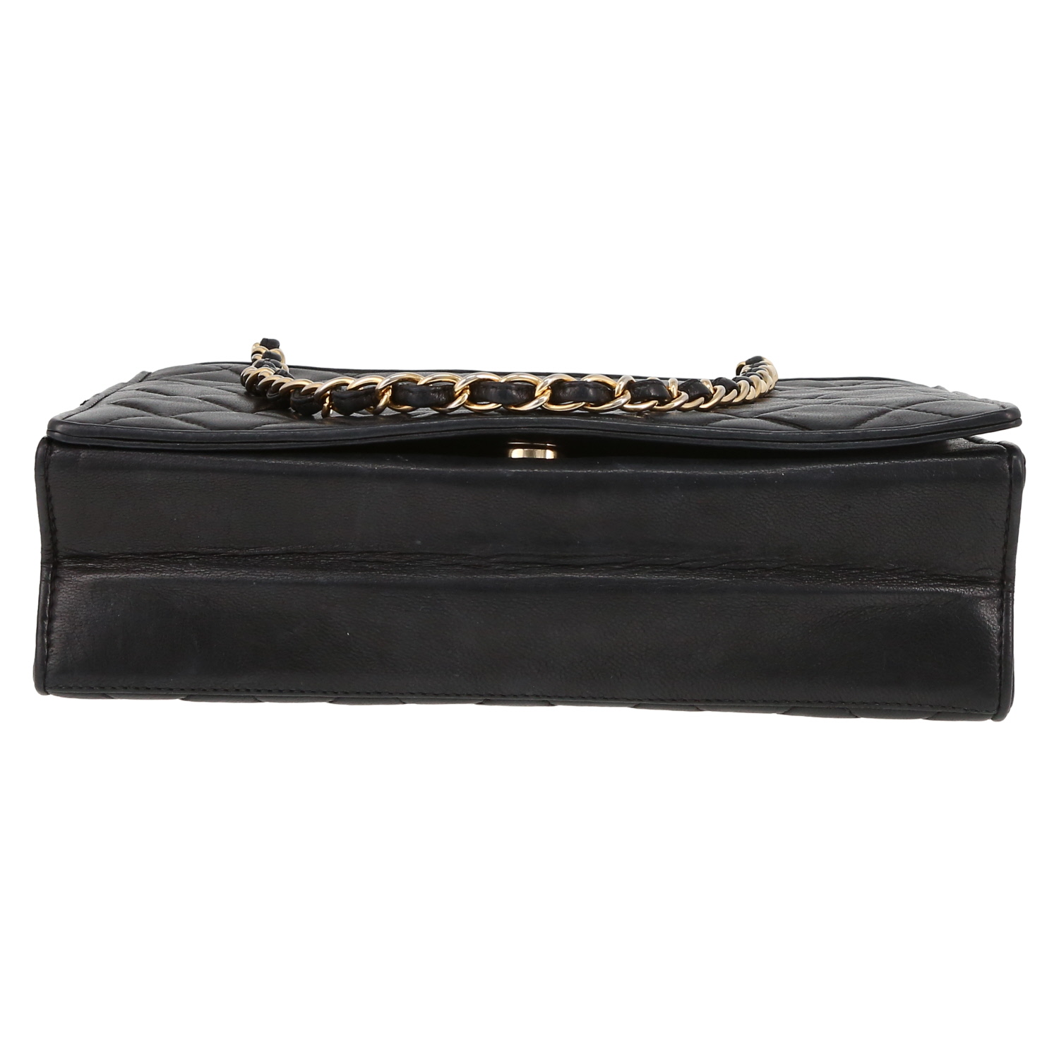 Bolso de mano Chanel  Vintage en cuero acolchado negro - Detail D1