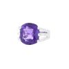 Poiray Fil ring in white gold, amethyst and diamonds - 00pp thumbnail