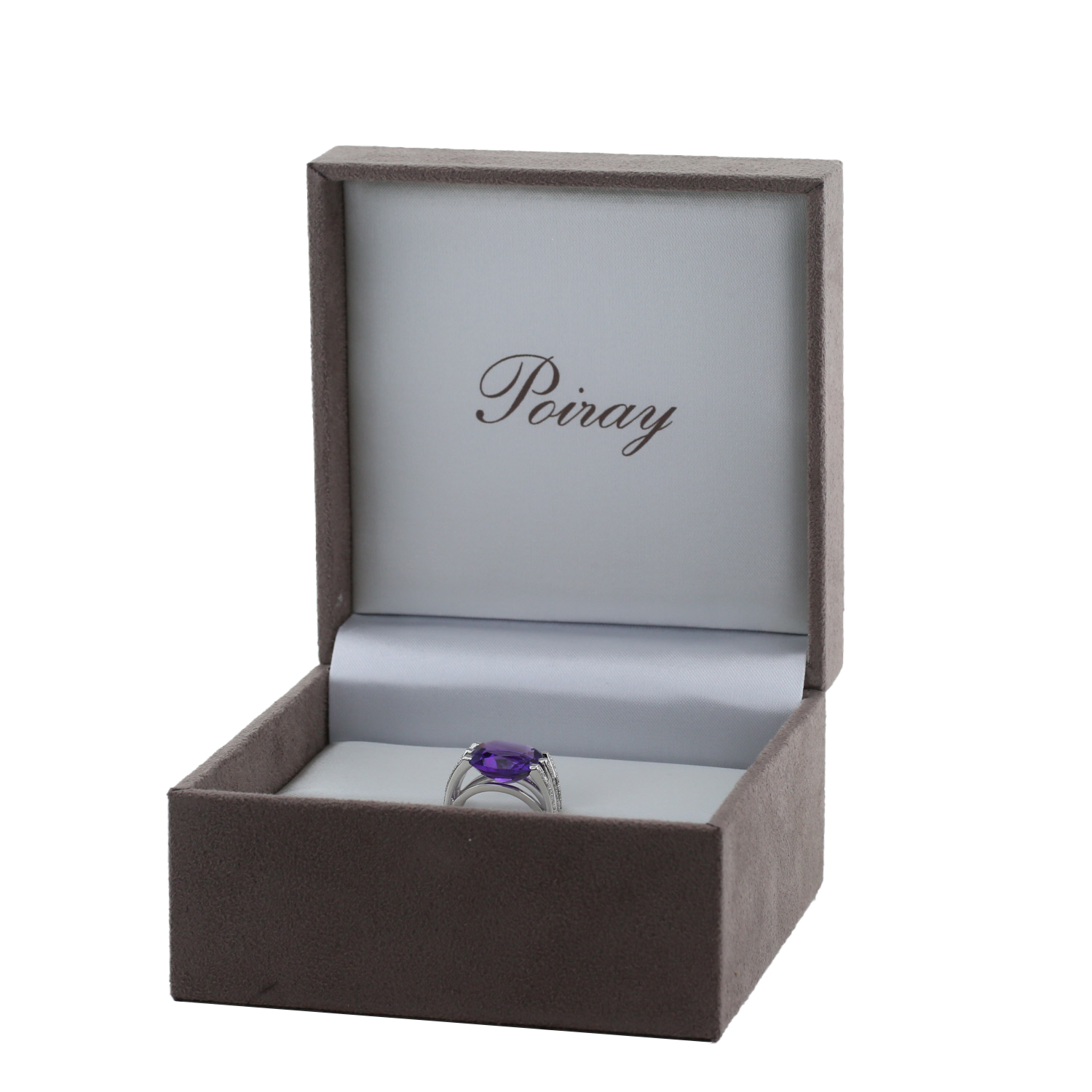 Poiray Fil ring in white gold, amethyst and diamonds - Detail D2