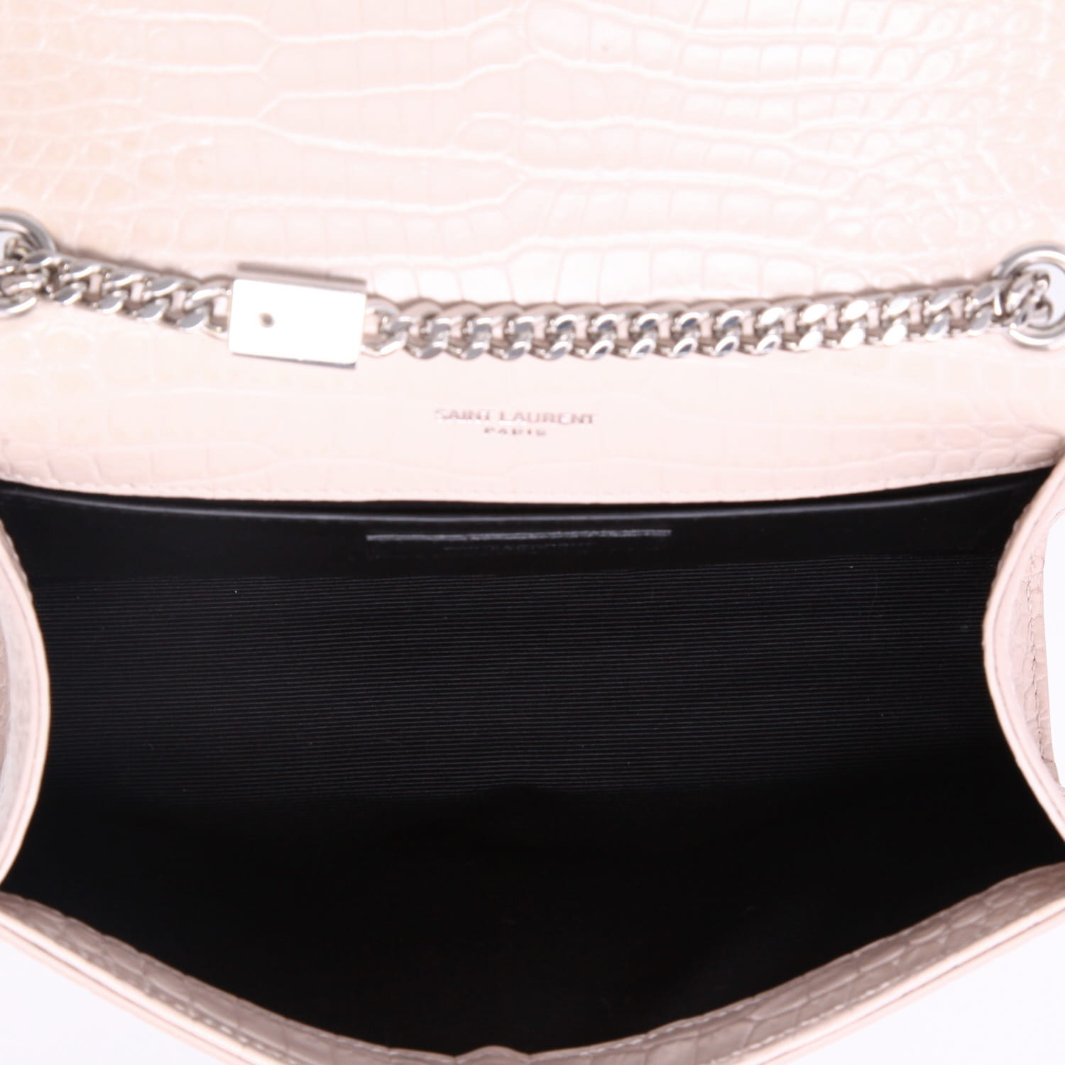 Bolso bandolera Saint Laurent  Kate Pompon modelo pequeño  en cuero rosa pálido - Detail D3