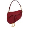 Dior  Saddle handbag  in burgundy leather - 00pp thumbnail