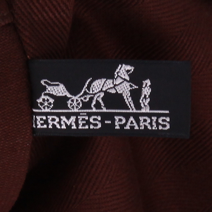 Hermès  Valparaiso weekend bag  in brown leather  and brown canvas - Detail D2