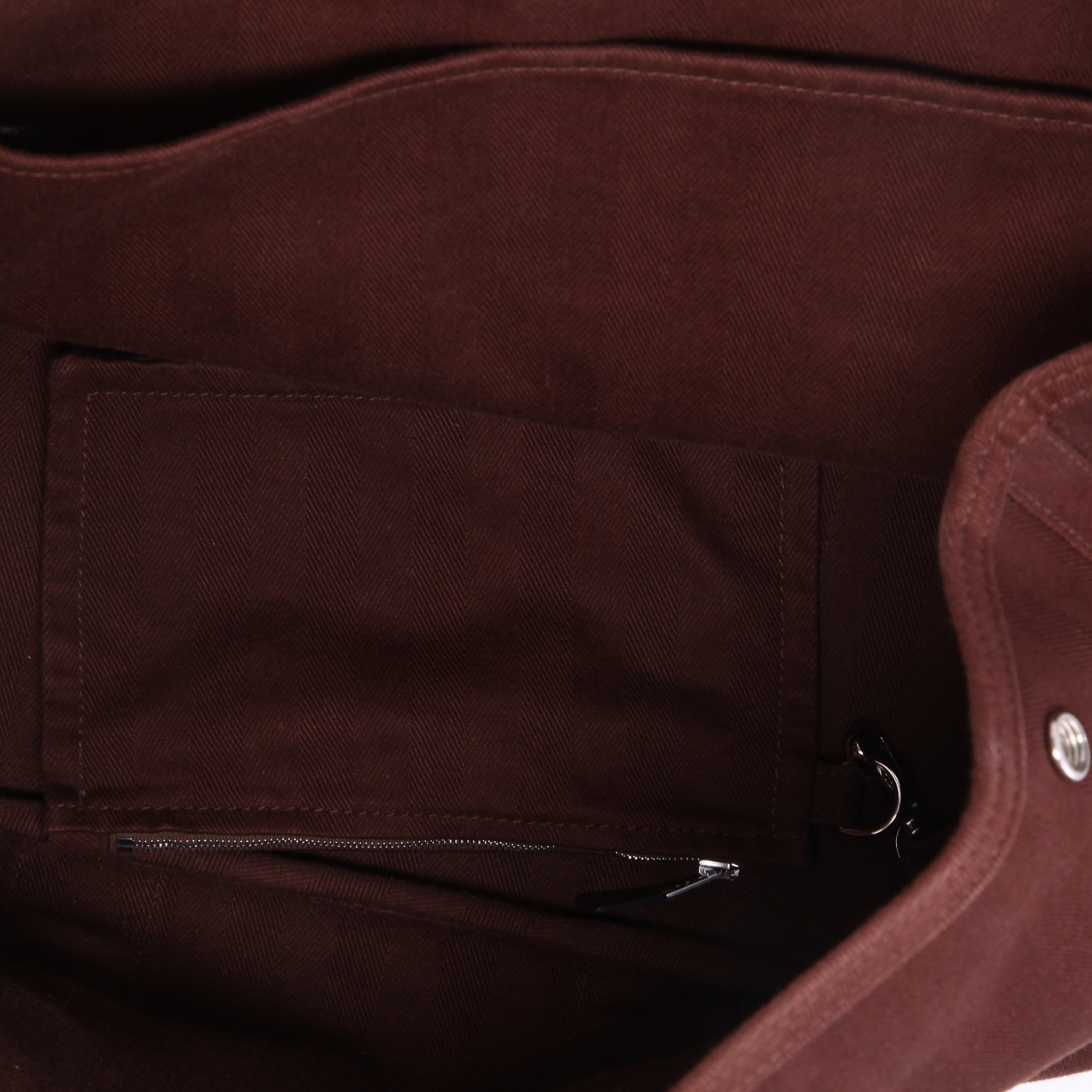 Bolso de fin de semana Hermès  Valparaiso en cuero marrón y lona marrón - Detail D3