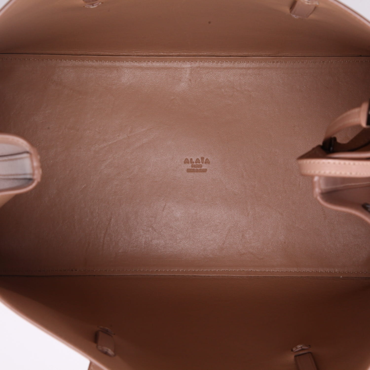 Shopping bag Alaïa   in pelle beige rosato - Detail D3